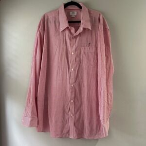 Cutter and Buck Mens Gingham Button Up Shirt XXXL Cincinnati Bearcats Logo Red‎